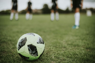 Football ball on field.